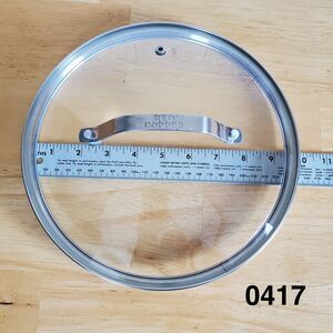 Red Copper 10" Round Glass Replacement Lid Only, Vented - 0417